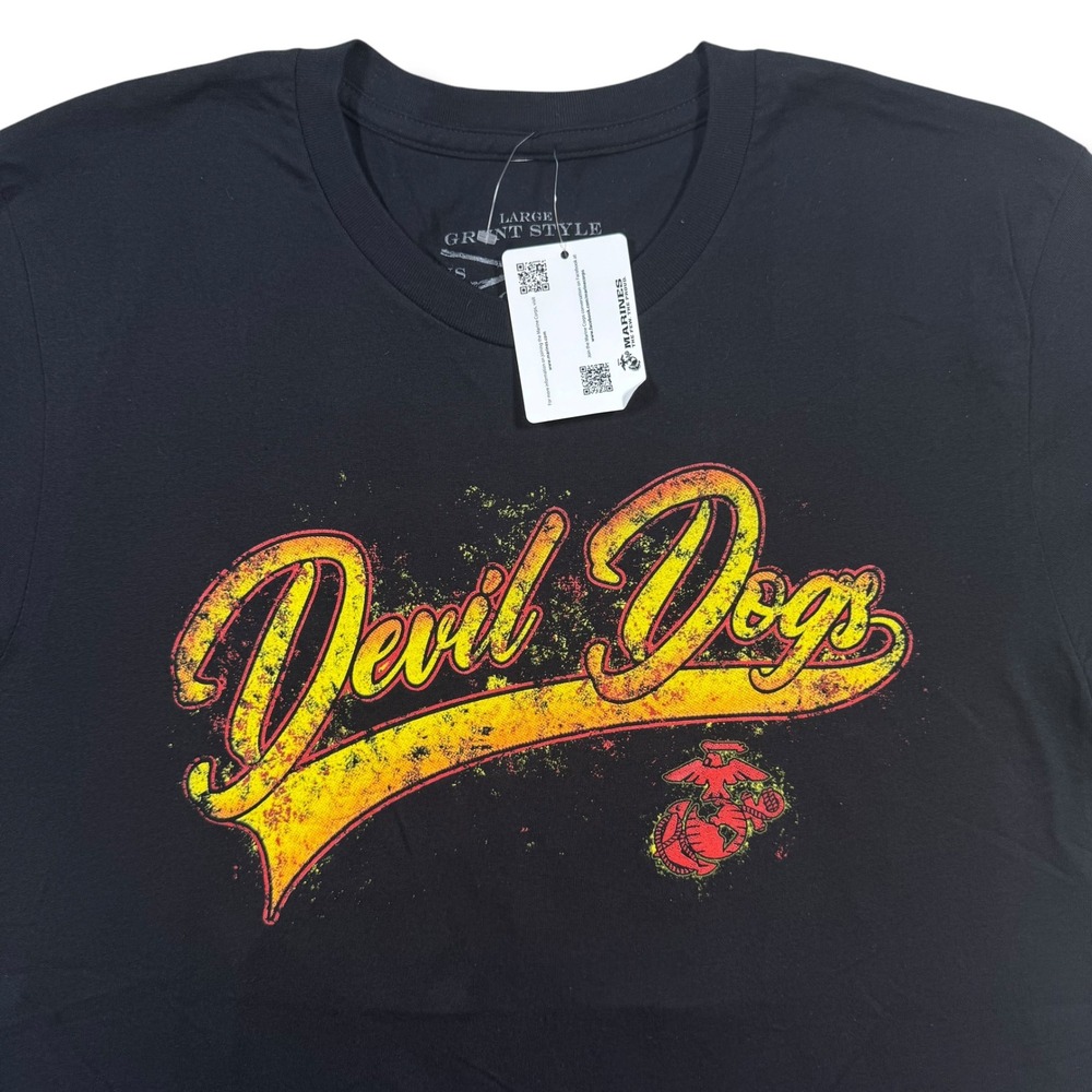 Grunt Style T-Shirt Mens Large Black USMC Devil Dogs Graphic Infantry Tee